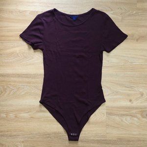 Aeropostale Maroon Ribbed Bodysuit Large